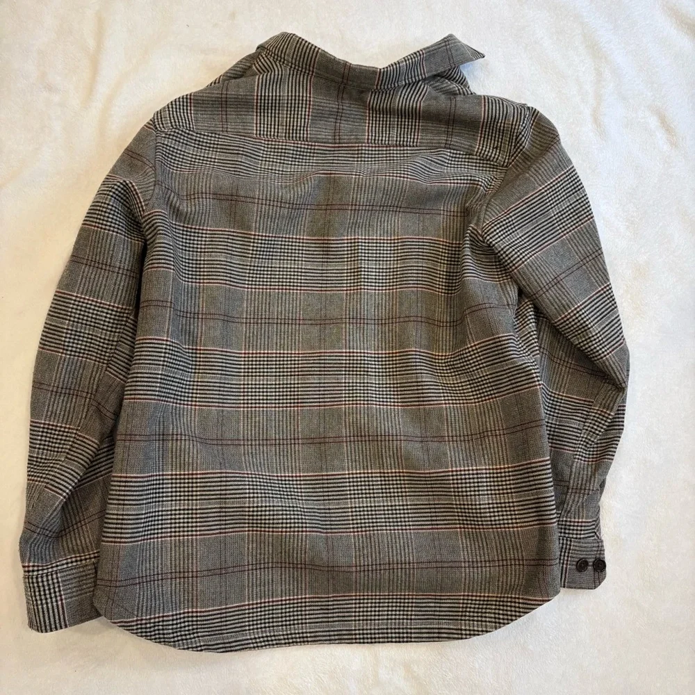 Men's Banana Republic Italian Wool Brown/ Cream Plaid Overshirt Size: XL Tall‎
